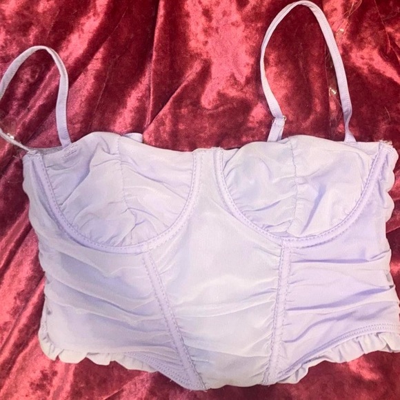 Laura’s boutique lilac purple corset bustier crop top tank top - Picture 2 of 2